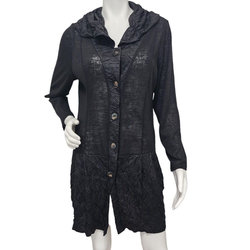 Y&S by Moonlight Black Long Cardigan Size M